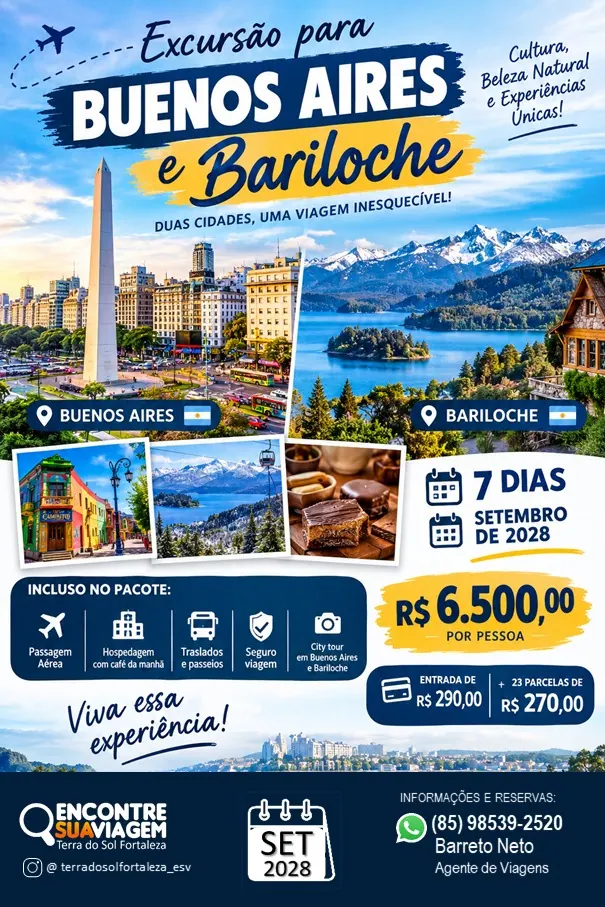 Campanha da excursão Buenos Aires e Bariloche